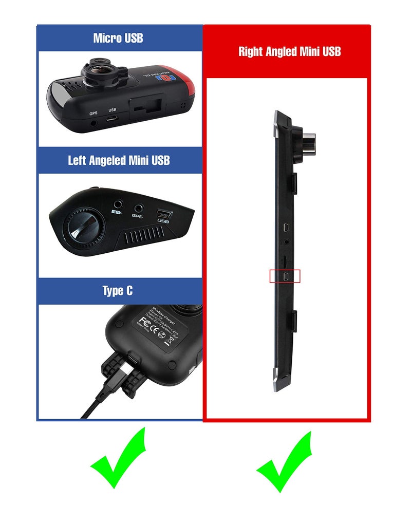NUNET مجموعة توصيل كاميرا داش NUNET من النوع C، كابل طاقة MicroUSB و Mini USB بطول 15 قدم مع حماية من الجهد المنخفض، قطع عند 11.9 فولت، 4 أنواع من الفيوز (Mini/LP/ATO/Micro2)، مجموعة توصيل عالمية للسيارات والشاحنات - Image 4